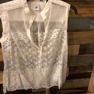 cabi ivory lace blouse no tags, never worn S